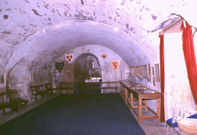 Click to Enlarge: Lower vault with main 17th Century entrance door on right.